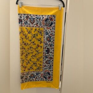 Valdrome Made In France Yellow Floral Provincial Scarf Small Table Cloth